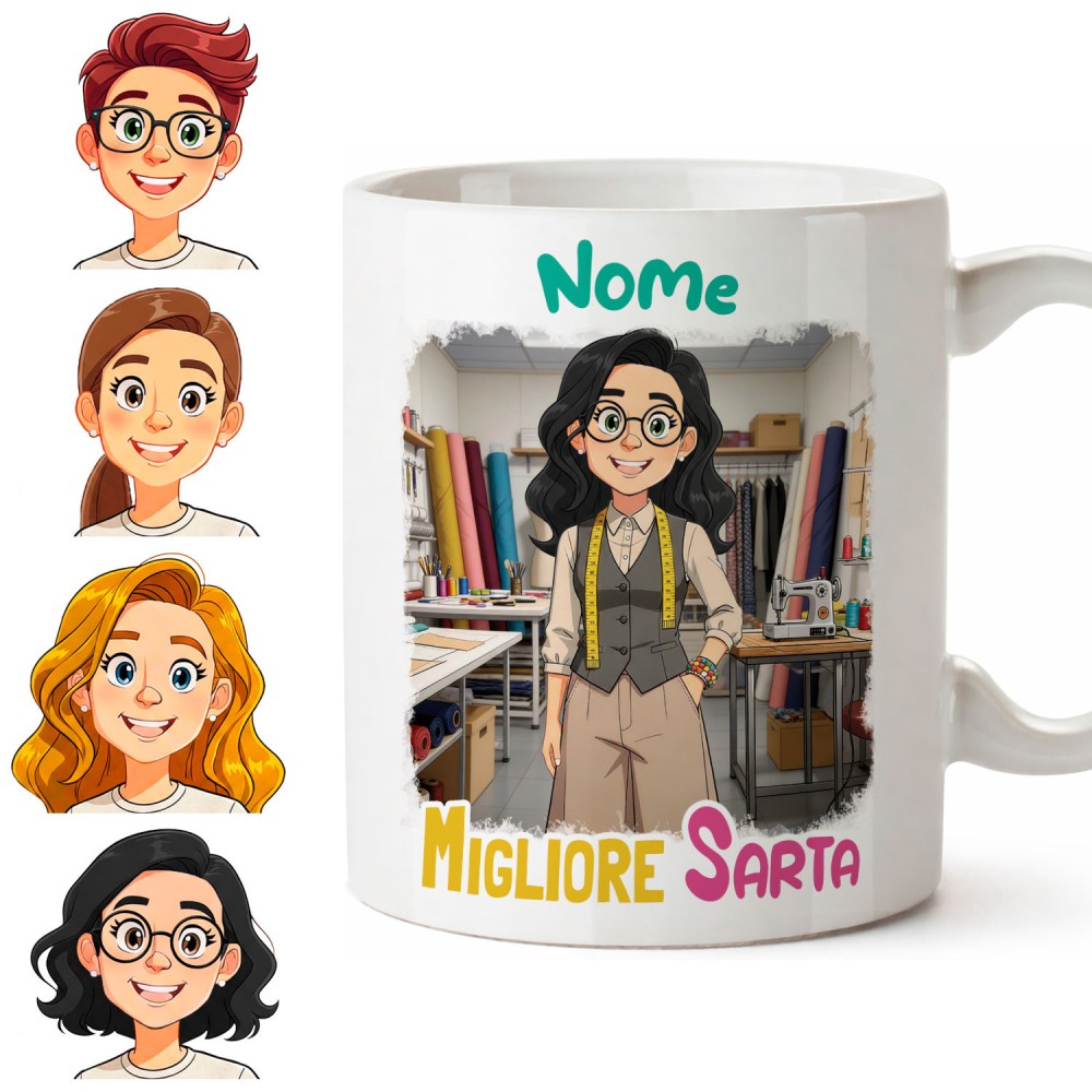 Tazza Sarta o Stilista Personalizzata con Avatar e Nome – Idea Regalo Originale