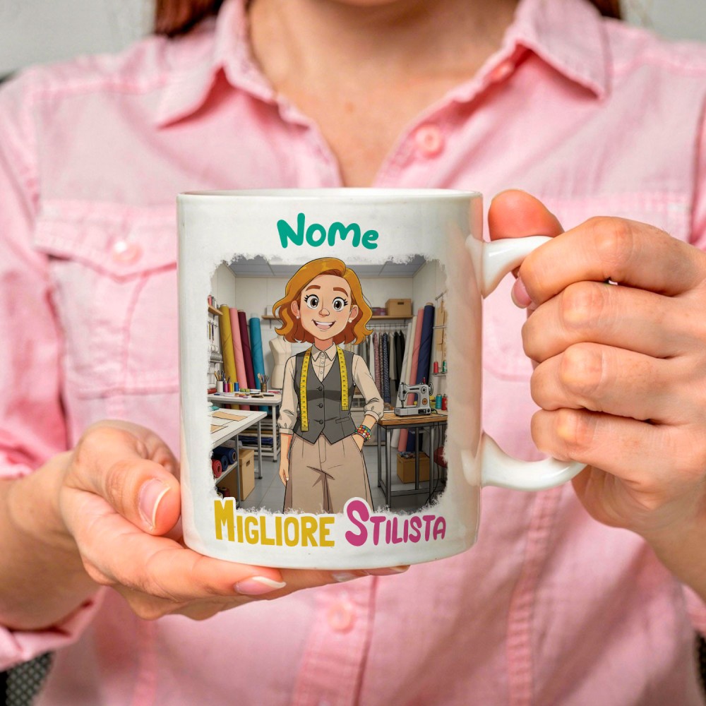 Tazza Sarta o Stilista Personalizzata con Avatar e Nome – Idea Regalo Originale