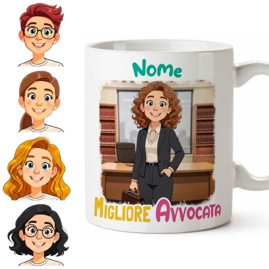 Tazza Avvocata o Notaia Personalizzata con Avatar e Nome – Idea Regalo Studio Legale