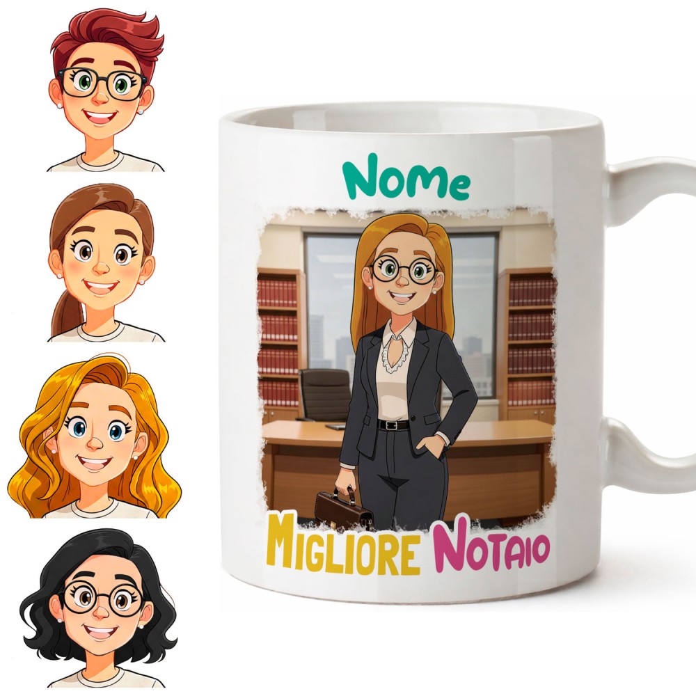 Tazza Avvocata o Notaia Personalizzata con Avatar e Nome – Idea Regalo Studio Legale