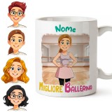 Tazza migliore Insegnante di Danza o Ballerina Personalizzata con Avatar e Nome – Idea Regalo Originale