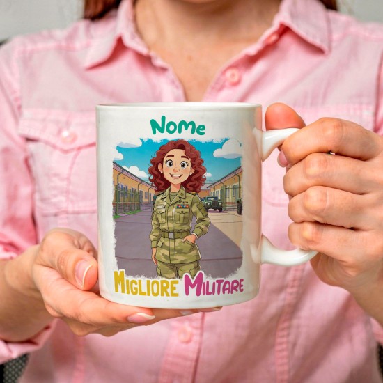 Tazza Donna Militare Personalizzata con Avatar e Nome – Idea Regalo Originale