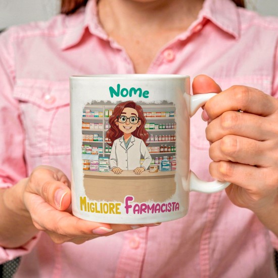 Tazza Farmacista Personalizzata con Avatar e Nome – Idea Regalo Originale