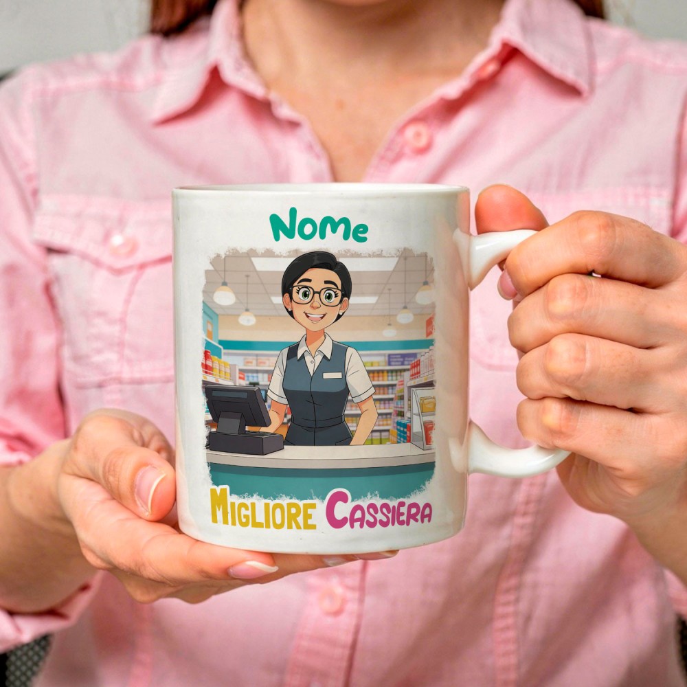 Tazza Cassiera Personalizzata con Avatar e Nome – Idea Regalo Originale