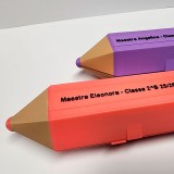 Astuccio matita idea regalo per la maestra, in bioplastica PLA, personalizzato con nome maestra e classe
