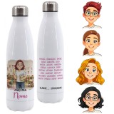 Borraccia per maestra asilo nido / materna Personalizzata con Avatar e Frase Motivazionale