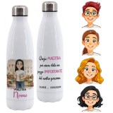 Borraccia per maestra asilo nido / materna Personalizzata con Avatar e Frase Motivazionale