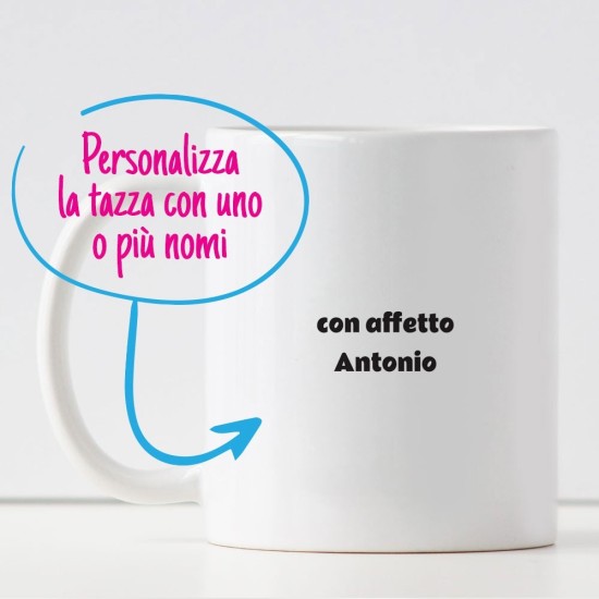 Tazza personalizzata per la mamma migliore di sempre e nome o nomi sul retro