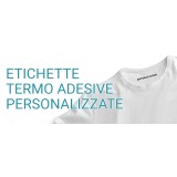 Etichette termoadesive per tessuti / vestiti personalizzate con logo o testo - Applicazione con ferro da stiro